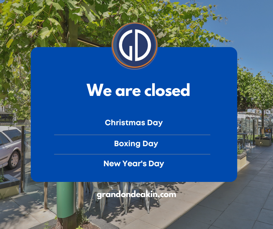 Closed Christmas & New Year’s Day